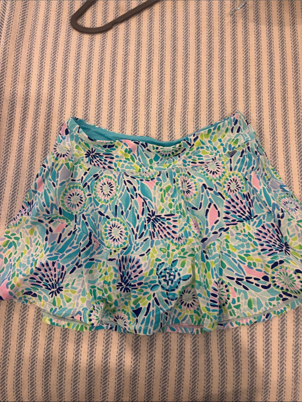 Lilly Pulitzer Aqua Floral Circle Skirt